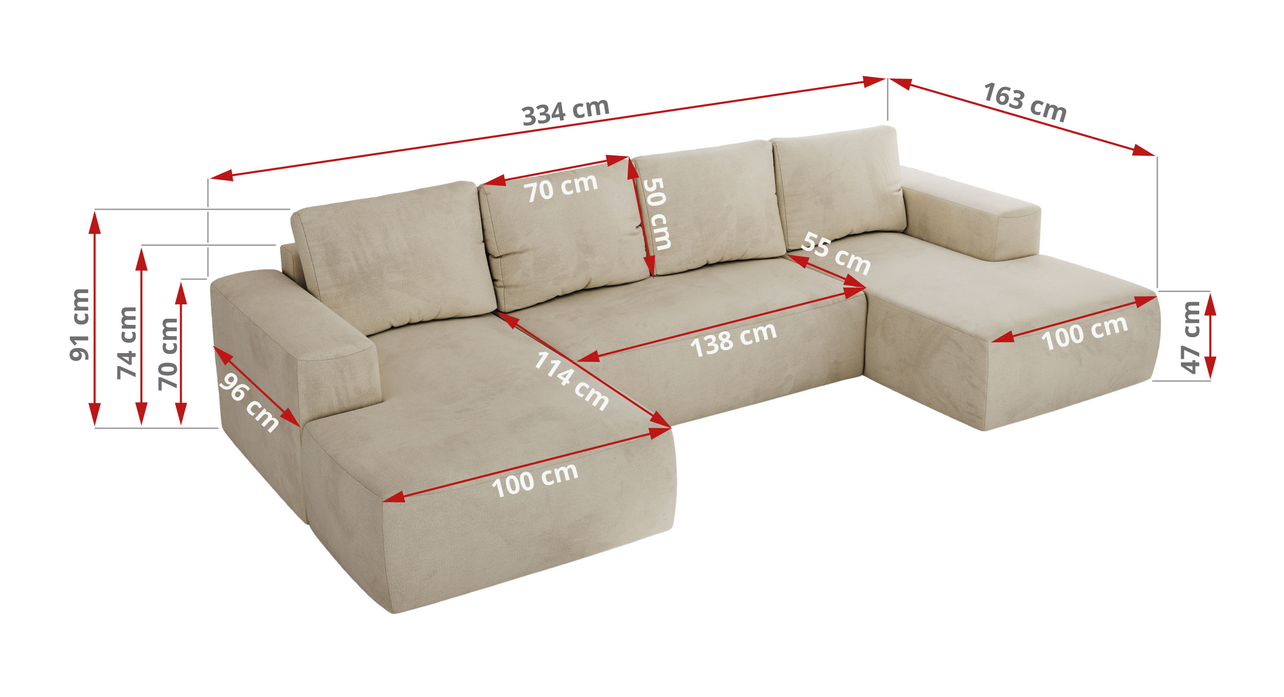 Narożnik TRENTINO U - Monolith 02 - beżowy - OUTLET - 42_1